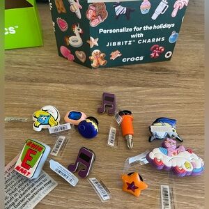 Set of 10 NWT Crocs Jibbitz Charms Smurf Light up Care Bears